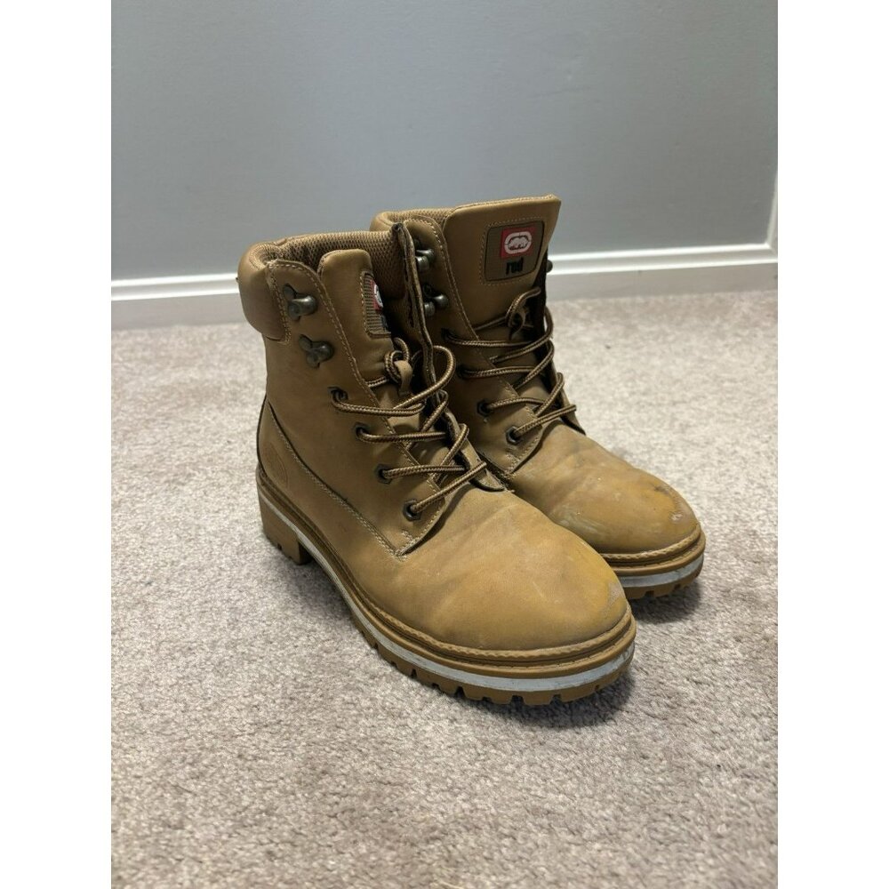 ECKO UNLTD Womens Brown Lace-Up Work Boot Ankle Boots Shoes Size 7 Jay-01L